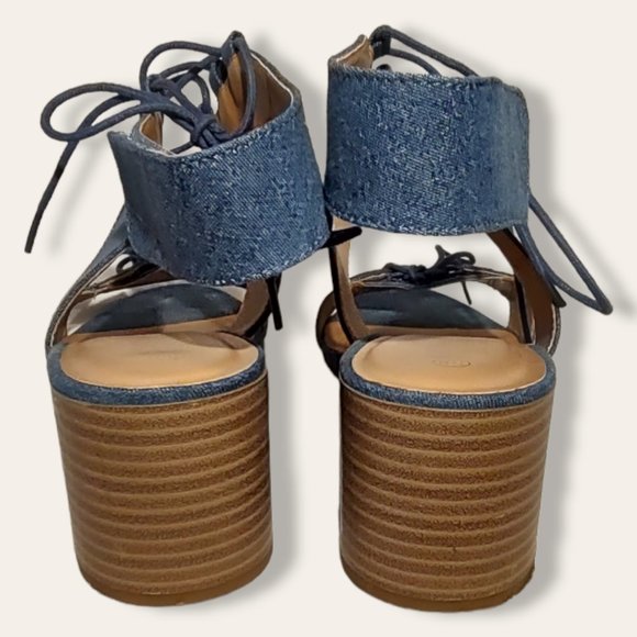 Dominique Nicole blue denim sandals sz 11 NWOT - Picture 2 of 9